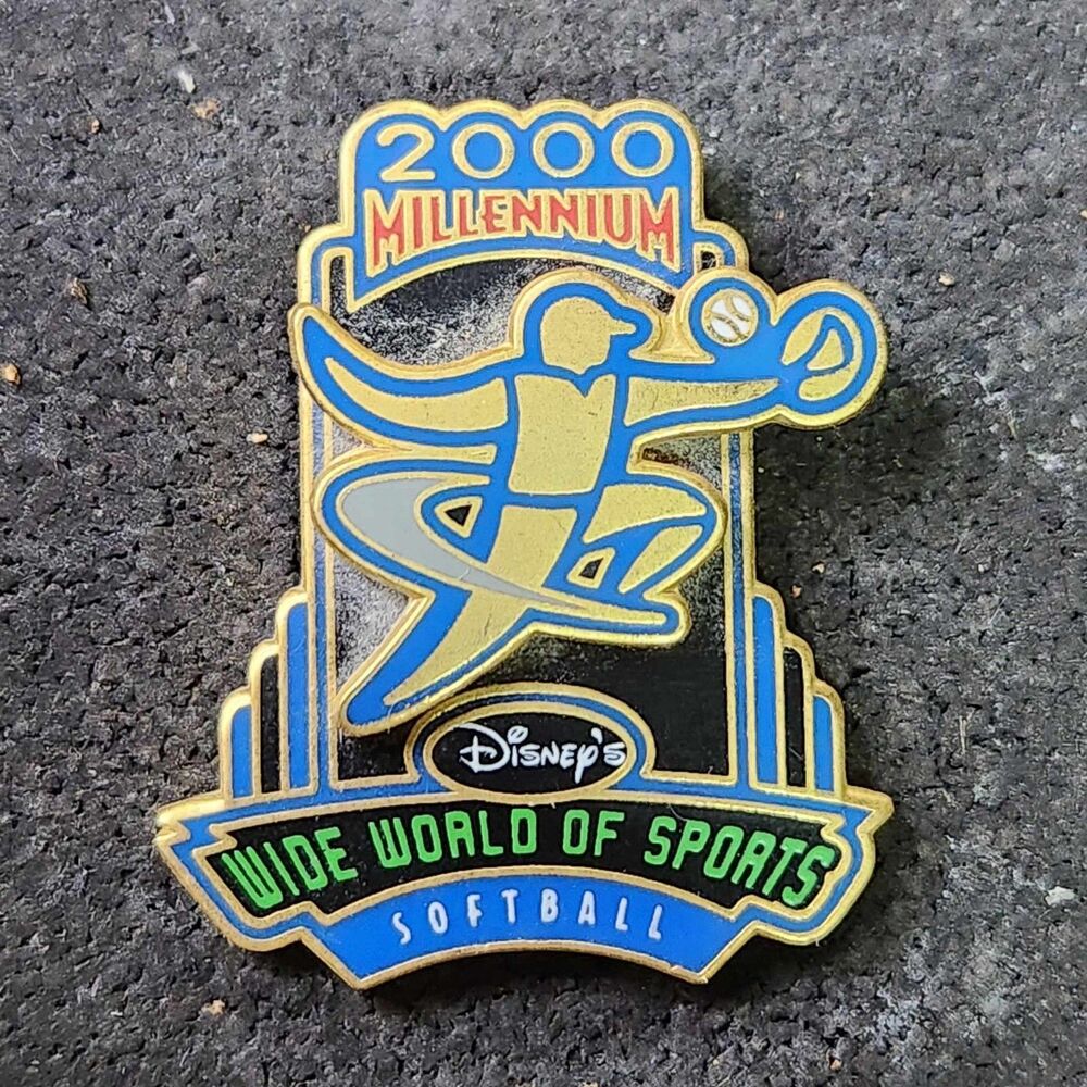 Disney Wide World of Sports Softball 2000 Millennium 3D Enamel Lapel Pin